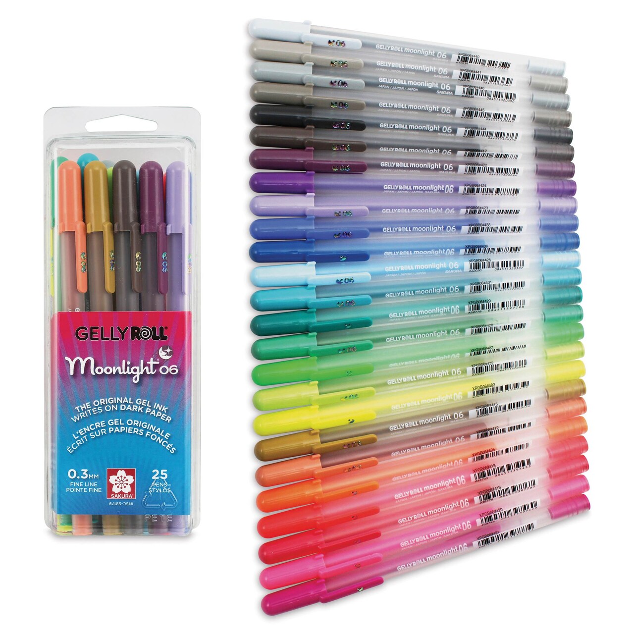 Sakura Gelly Roll Moonlight Pens - Assorted Colors, Set of 25, Fine Point